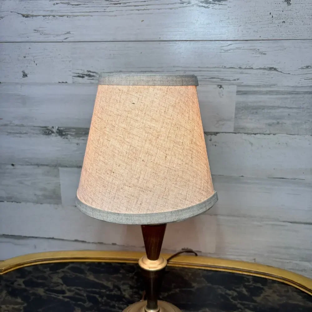 Mid Century Modern Wood and Metal Table Lamp MCM
